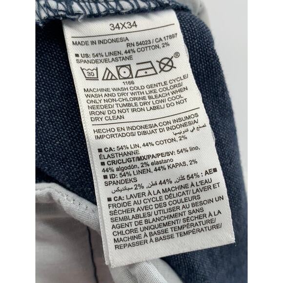 OLD NAVY Men's Navy Linen-Blend Slim-Fit Pant SZ 34X34 - Picture 12 of 12